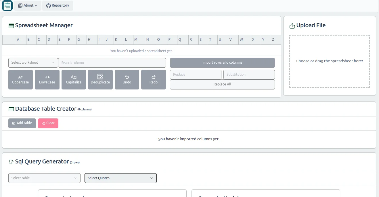 SQL from Spreadsheet capture